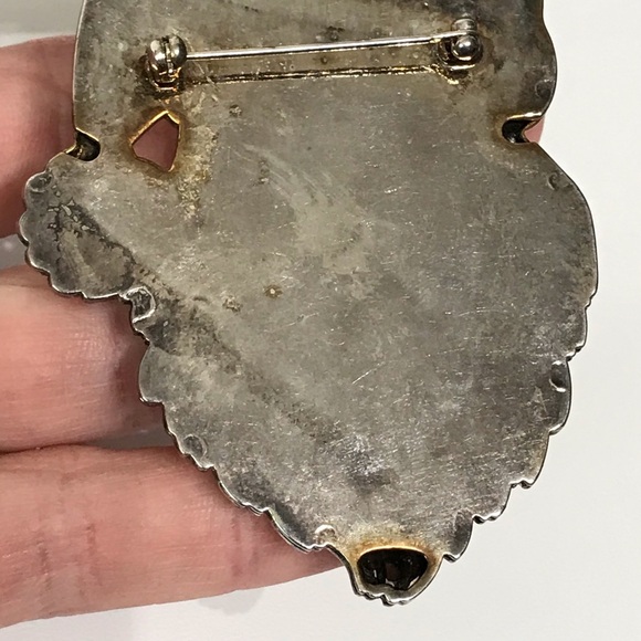 Vintage Unsigned Best Silver Classic Santa Oversized Large Head Brooch Pendant - Picture 13 of 13